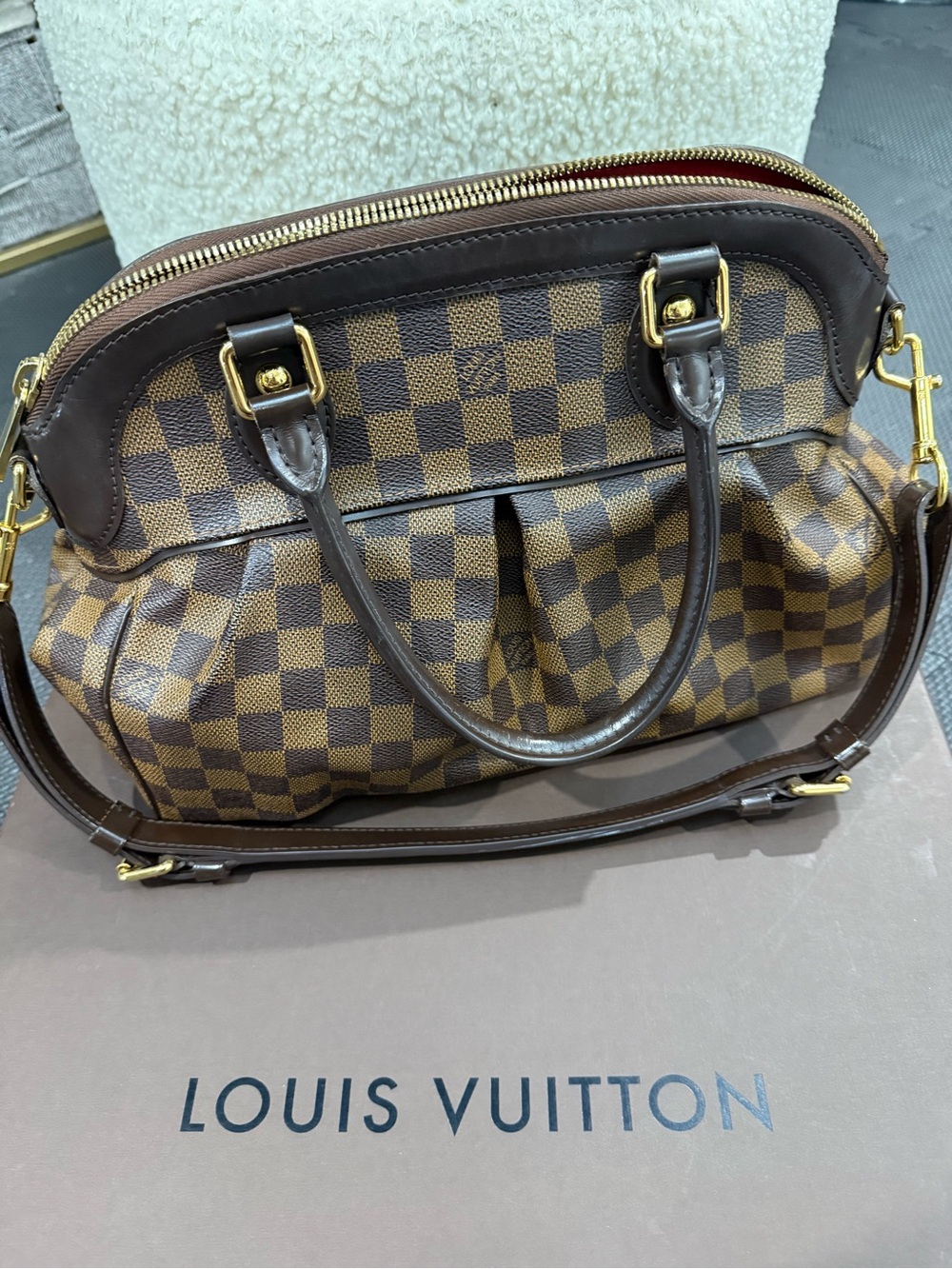 Louis Vuitton Trevi Damier Ebene Shoulder Satchel